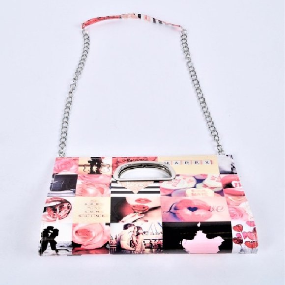 NWT Vibrant Collage Clutch/Shoulder Bag - Picture 2 of 3